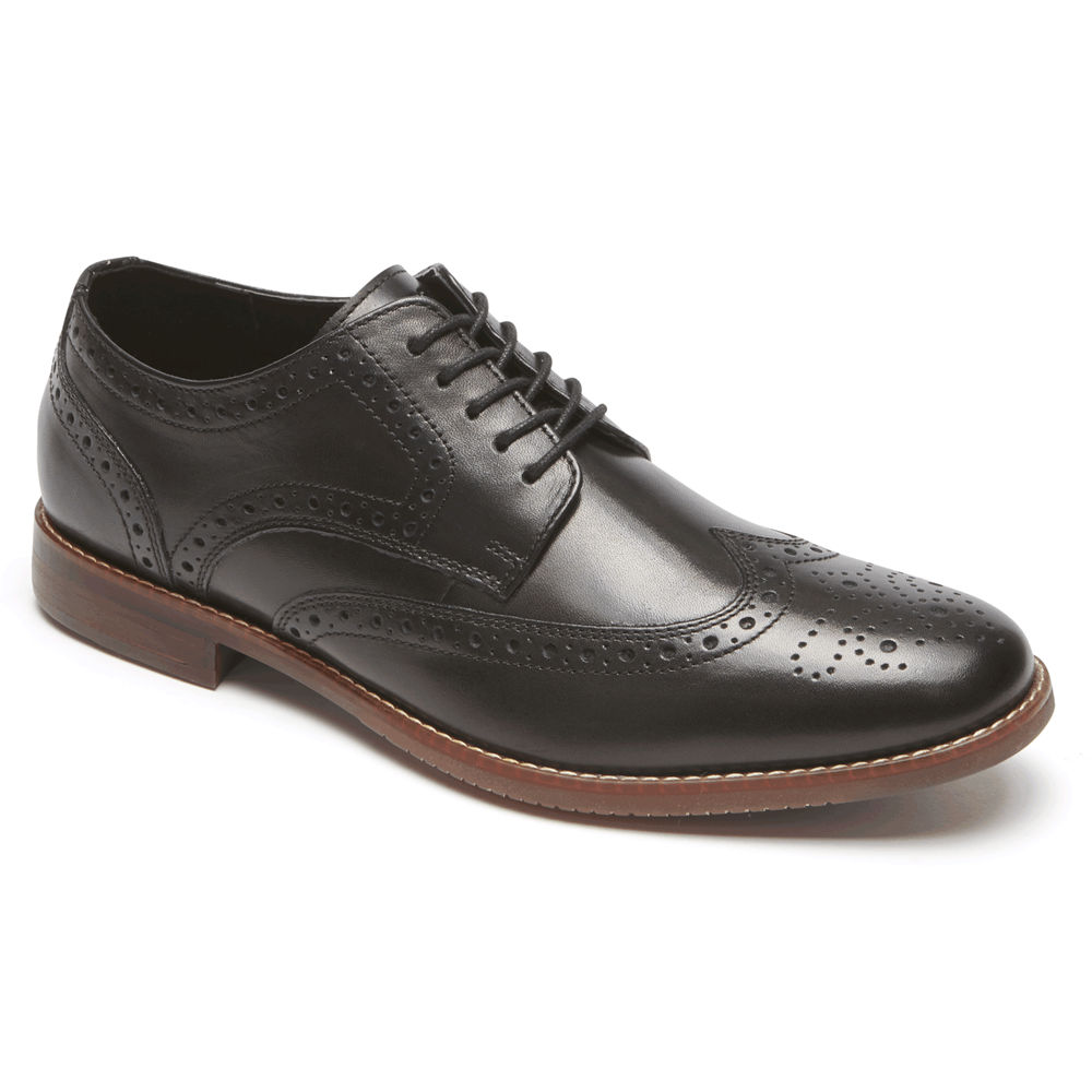 Rockport Mens Style Purpose Wingtip - Lace Up Black - FOQ620985